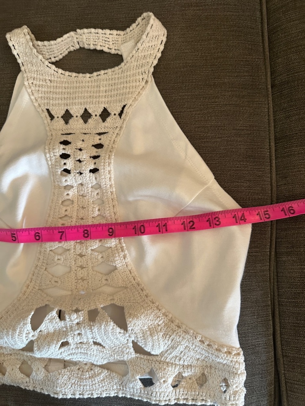 Ginnisks Cream Crochet-Back Halter Camisole large - Picture 2 of 6